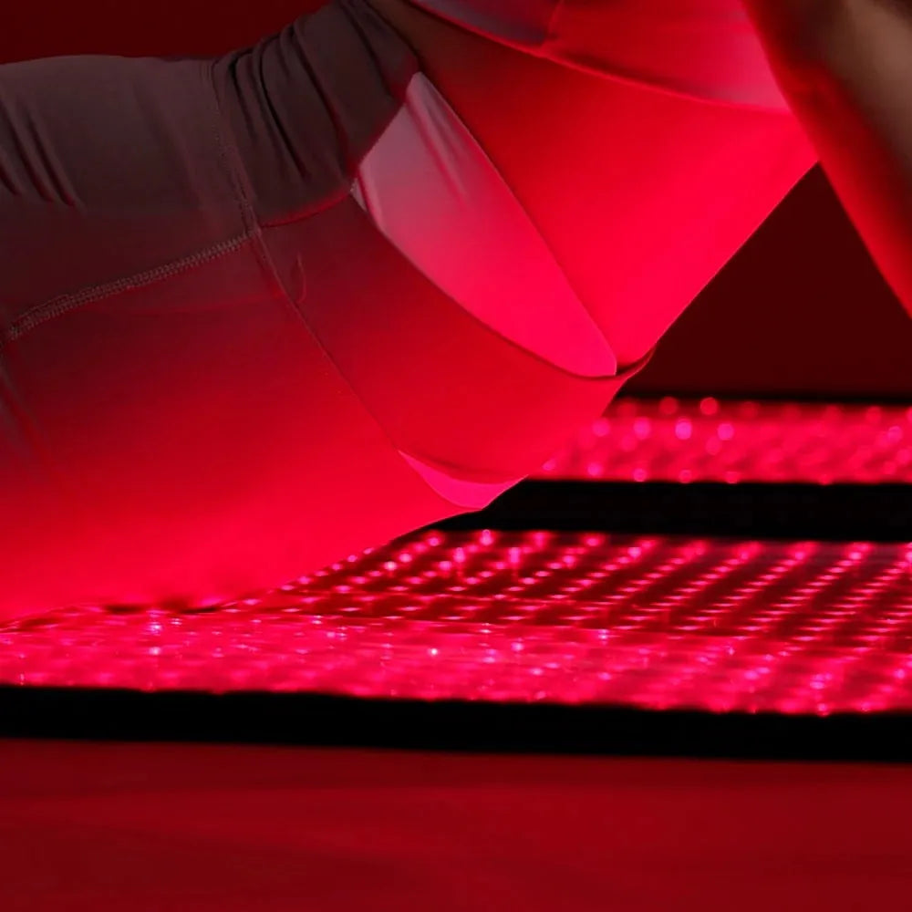 Portable 660nm 850nm red light therapy mat with ATP stimulation